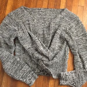 Cropped knotted sweater